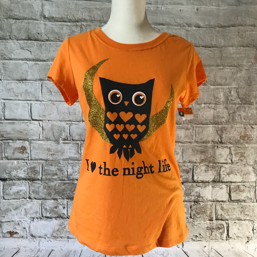 FRZ  Tee Owl With Sparkle Moon  Sz Lg NEW